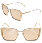Bvlgari BV6176 Rose Gold Pink Mirrored Rectangle Metal Sunglasses Authentic New. Price: $246.00.