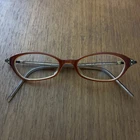 Kio Yamato Eyeglass Frames KP-004 Golden Red Oval Cat 47-17-145 Pre-owned. Price: $49.99.