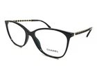 Chanel Eyeglasses Frames 3408-Q C.622 Black Gold Woven Leather 54-16-140 New. Price: $319.99.