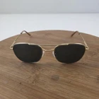 Randolph Sunglasses Mens 55-21-145 Gold Gray Square Metal Frame Japan Adjustable Pre-owned. Price: $79.99.