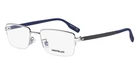 New Montblanc MB0188O 002 55MM Silver Carbon Fiber Half-rim Eyeglasses Italy. Price: $295.00.