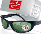 New* Ray Ban Sport Wrap Matte Black Polarized Green Lens Sunglass RB4033. Price: $138.88.