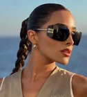 Miu Sunglasses Mu 54YS Gold Dark Grey 5AK5/S0 Women Wrap Logo Authentic New. Price: $369.00.