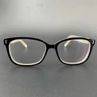 Zenni 126221 Eyeglass Frames Black Rim White Temples Full Square Horn Pre-owned. Price: $11.99.