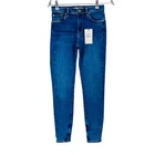 Pepe Jeans Cher Women Blue Stretch High Waist Skinny Fit Cropped W25 L28 New. Price: $26.40.