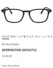 Oliver Peoples Berrington OV5427U 1465 Eyeglasses Men's Black Optical Frame 52MM New. Price: $200.00.