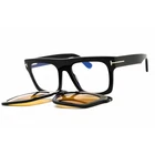 Tom Ford Men's Eyeglasses Shiny Black Acetate Rectangular Frame FT6068-B 001 New. Price: $135.00.