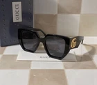 Gucci GG0956S 003 Square Black Gold Grey Unisex Sunglasses Ships Today New. Price: $119.99.