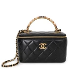 74029 Auth Chanel Black Leather 23P Pick Me Up Top Handle Vanity Bag Pre-owned. Price: $7999.99.
