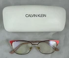 Calvin Klein Eyeglasses Frames Red Cat Rose Gold Tone 52-15-135 CK18108 600 Pre-owned. Price: $21.00.
