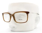 Prada Eyeglasses Vpr 16U Brown Horn Silver 53-19-145 With Case New. Price: $115.00.