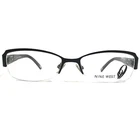 Nine West Eyeglasses Frames 422 0003 Black Brown Cat Half Rim 53-17-130. Price: $58.33.