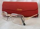 Cartier Rimless Rectangular Eyeglasses Frames Gold Metal Made In Italy New. Price: $150.00.