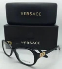 New Versace Rx-able Eyeglasses 3179-B GB1 54-16 Black Frame W/ Gold Clear. Price: $149.99.