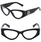 Gucci GG1953O Black Silver Logo Geometric Bold Eyeglass Optical 52MM 001 New. Price: $237.80.