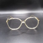 Sanders-may Vintage Clear & Gold Tone Full Rim Oval Eyeglass Frames Hong Kong Pre-owned. Price: $28.99.