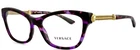 New Versace 3214 5152 54MM Purple Havana Gold Cat Eyeglasses Frames Italy. Price: $212.20.