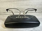 Versace Mod 1247 1252 52-17-140 Women's Eyeglasses Frames Only Gold Black Metal Pre-owned. Price: $59.87.