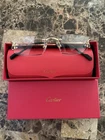 Cartier CT00560 Rimless Rectangular Eyeglass Frames Gold Metal 55-18-142 New. Price: $329.99.
