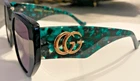 Gucci Gg 0956S Black Tortoise Green Grey Lens Oversized Sunglasses New 54MM. Price: $189.00.