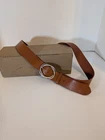 Valentina Vera Pelle Brown And Silver Leather Belt Made Italy Size Large Pre-owned. Price: $24.00.