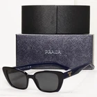 Prada Sunglasses Black Dark Blue Square Glossy PR01YV Vpr 08V-1O1 51MM Pre-owned. Price: $181.37.