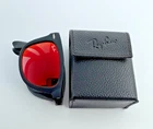 Ray-ban 4105 Folding Wayfarer Sunglasses Matte Black Orange-red Mirror Lens 50MM Pre-owned. Price: $79.99.