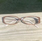 Anne Klein Frames Wood Look With White Striped Interior AK8049 Pre-owned. Price: $34.99.
