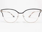 New Prada VPR54U QE3-1O1 Womens Eyeglasses Frames Black/gold Square Modern 53/17. Price: $219.99.