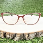 Phoebe Couture Eyeglasses Frames P325 Semi Cat-eye Red Glitter Gold 52-16-140 Pre-owned. Price: $28.00.
