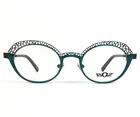 Boz Eyeglasses Frames Flocon 4900 Brushed Emerald Black Round Cutout 47-20-140 New. Price: $299.99.
