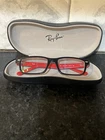 Ray-ban Rb 1535 3573 48-16-130 Black/red Full Rim Eyeglasses Frame Pre-owned. Price: $50.00.