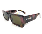 Prada Sunglasses SPRA07 18N-01T Cognac Pink Brown Rectangle Frames Green Lenses New. Price: $188.15.