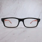 Ray-ban Rb 5237 2479 Black Orange Logo Pattern Rectangular Eyeglass Frames 51-17 Pre-owned. Price: $44.99.
