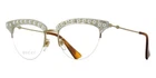 Gucci GG0213O 003 Cateye Eyeglasses White Gold Transparent Pearl Frame 50-19-140 New. Price: $312.25.