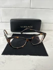 Versace Frames 3222-B Brown Cat-eye Eyeglasses 5148 52-18-140 Case Italy Made Pre-owned. Price: $45.00.
