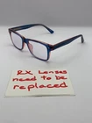 Zenni Optical Eyeglasses Frame Blue Pink Rectangle Full Rim 126016 Pre-owned. Price: $14.95.