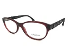 Chanel Eyeglasses Frames 3243 C.539 Red Black Cat Full Rim Tweed 54-16-135 New. Price: $299.99.