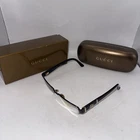 Gucci GG2878 65Z Gloss Black Semi-rimless Eyeglasses Frame Italy 52-17-135 Case Pre-owned. Price: $119.89.