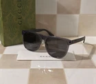 Gucci GG0010S 004 Square Clear Grey Dark Unisex Sunglasses Ships Today New. Price: $129.99.