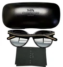 Coach Sunglasses 8321 Polished Black Gold Logo Arms Grey Gradient With Case New. Price: $95.00.
