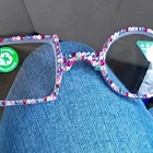 Jimmy Crystal New York Multicolor Full Rim Square Eyeglass Frames. Price: $40.00.
