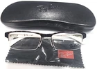 Ray Ban RB7012 2488 Dark Tortoise White Half Rim Eyeglasses 53-17 140 Case Cloth New. Price: $110.49.