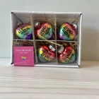 Isaac Mizrahi New York Rainbow Pride Glass Heart Love Ornament Set Of 6. Price: $29.00.