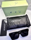 Off-white C/o The OW40001U Square Black Sunglasses Gray 56/19/145 New. Price: $99.00.