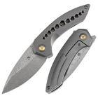 Kansept Knives Odd 21 Frame Lock Damascus Folding Blade Gray Handle - K1077A2 New. Price: $199.89.