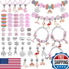 Flasoo Diy Charm Bracelet Making Kit - Unicorn Mermaid Pink Jewelry Craft Set Gi New. Price: $16.89.