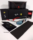 Ray-ban Men's Scuderia Ferrari Sunglasses, 3819-M, Silver, Polar Blue Lenses New. Price: $239.99.