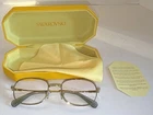 Swarovski SK1005 4004 Gold Metal Square Eyeglasses 52-19 135 Green Crystals Pre-owned. Price: $85.00.