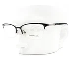 Tiffany Semi Rimless Eyeglasses Tf 1111B 6097 Shiny Black Silver 53MM With Case New. Price: $215.00.